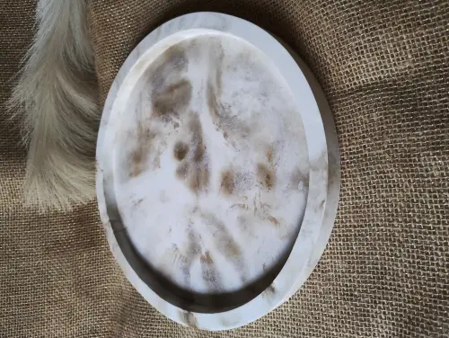 Bandeja Redonda 29cm em concreto decoração lavabo sala escritó