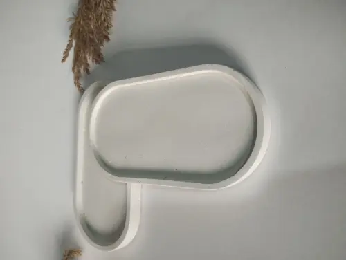 Bandeja Oval P em concreto