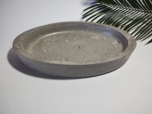 Bandeja Oval G em Concreto Linha Urban Marble