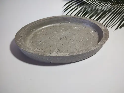 Bandeja Oval G em Concreto Linha Urban Marble