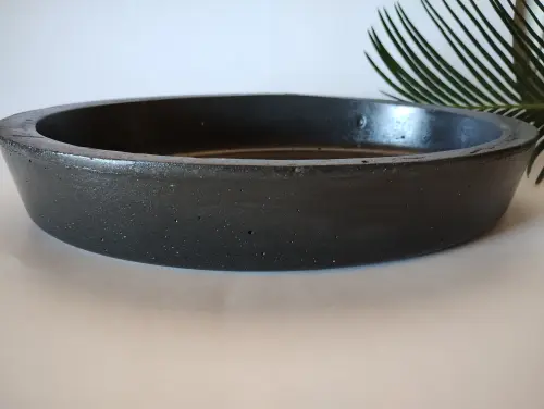 Bandeja Oval G em Concreto Linha Urban Marble