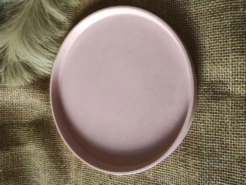 Bandeja Redonda 25cm em concreto decoração lavabo casa e escrit