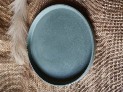 Bandeja Redonda 25cm em concreto decoração lavabo casa e escrit