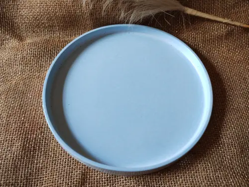 Bandeja Redonda 25cm em concreto decoração lavabo casa e escrit