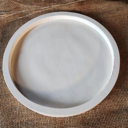 Bandeja Redonda 29cm em concreto decoração lavabo sala escritório