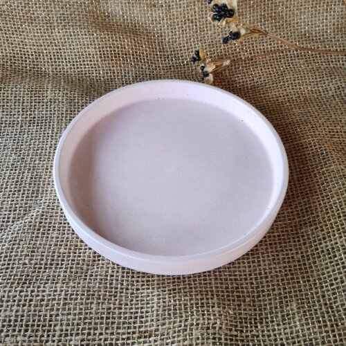 Bandeja Redonda 17cm em concreto lavabo quarto bebê escritório