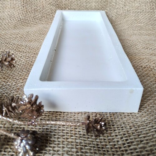 Bandeja de concreto retangular 29x11cm lavabo escritório casa de