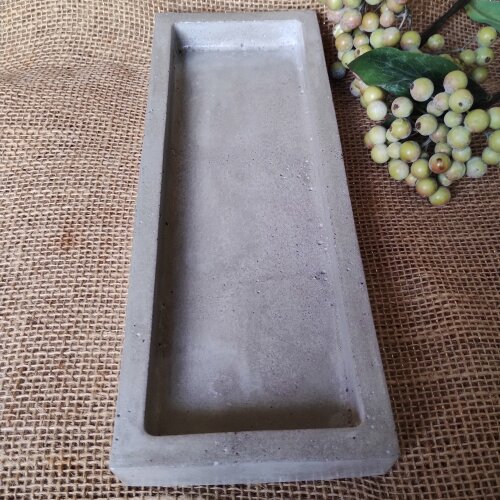 Bandeja de concreto retangular 29x11cm lavabo escritório casa de