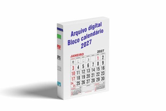 Arquivo Digital Calendário Bloco 2027 Editavel