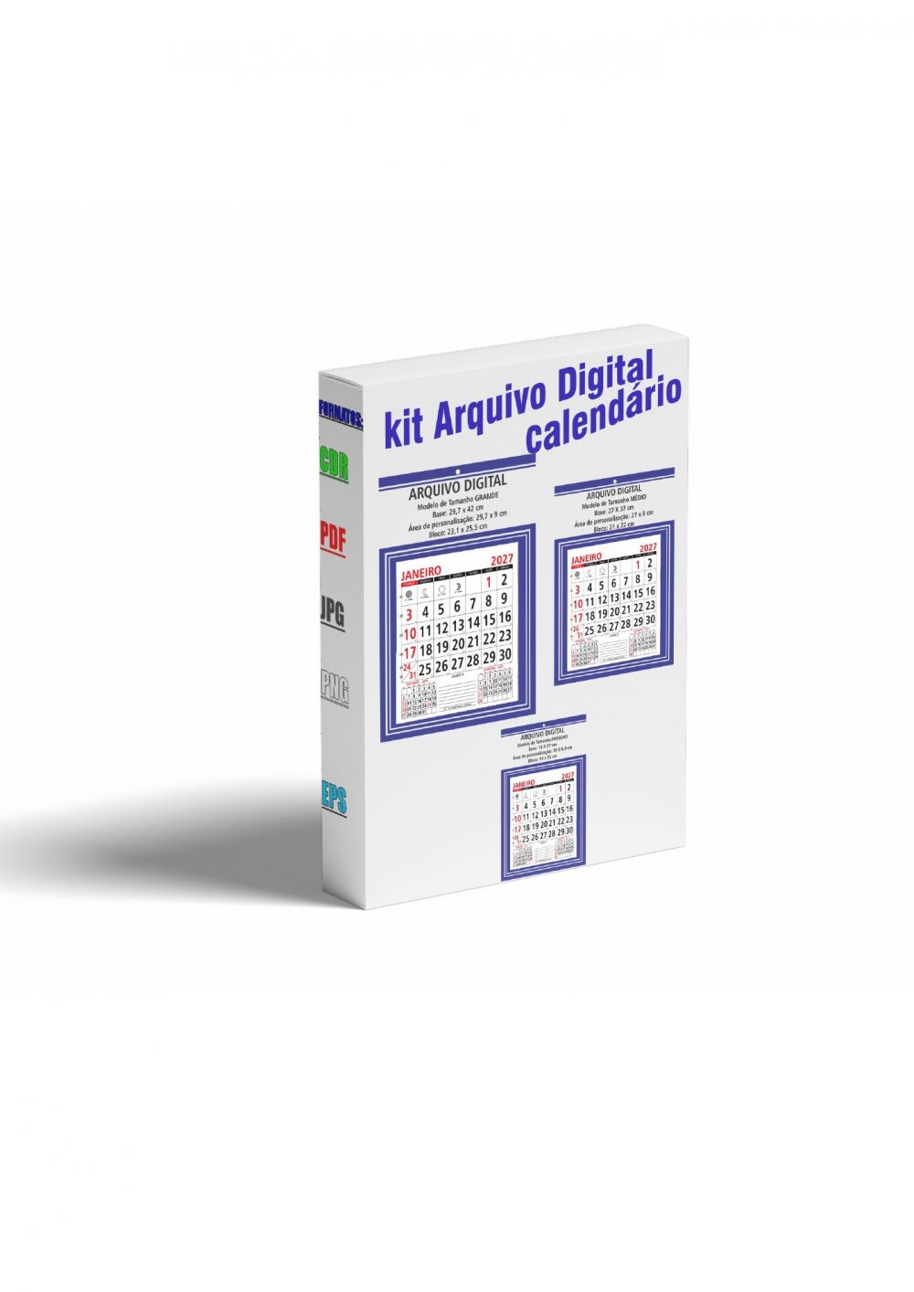 Arquivo Digital Calendario 2027 com Base Editavel Corel