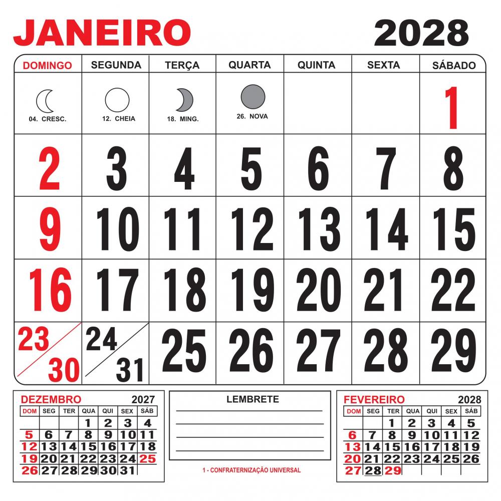 Kit Digital Calendário 2027, 2028 Editável