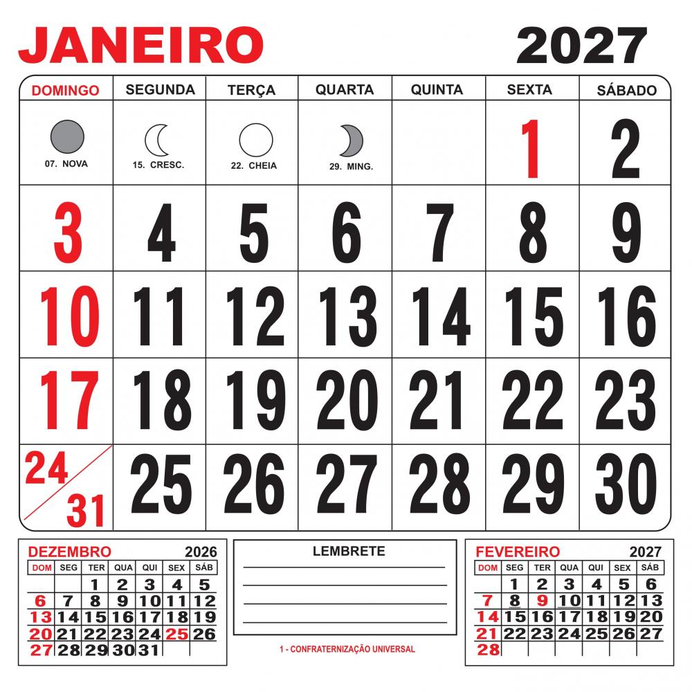 Kit Digital Calendário 2027, 2028 Editável
