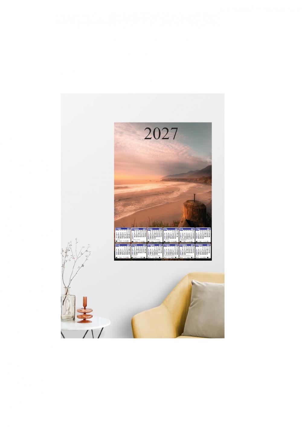 Arquivo Digital Calendário de Parede 2027 Editável