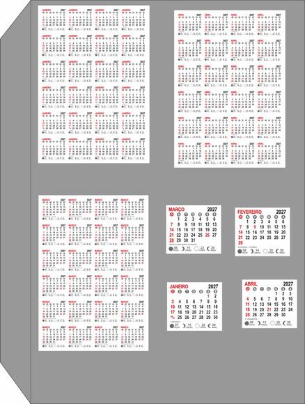Arquivo Digital Bloco Calendári p/ Imã de Geladeira 2027