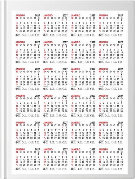Arquivo Digital Bloco Calendári p/ Imã de Geladeira 2027