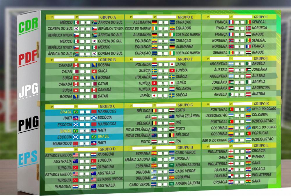 Arquivo Digital Tabela Copa do Mundo 2026