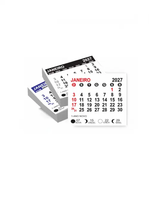 Arquivo Digital Calendário Ímã de Geladeira 2027 9x9 cm