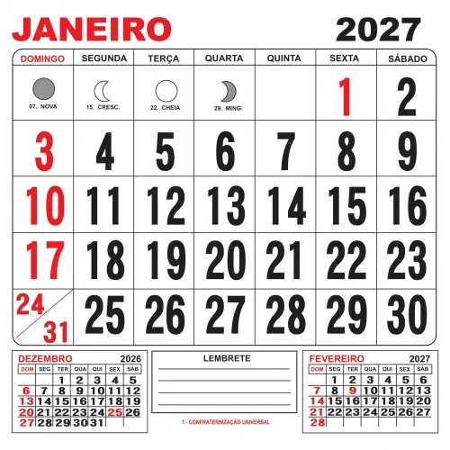Kit Digital Calendário 2027, 2028 Editável
