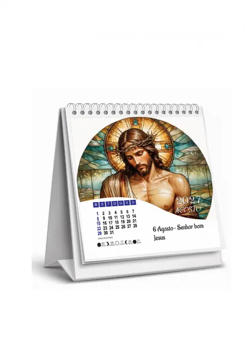 Arquivo Digital Calendário de Mesa 2027 na Folha A4 Editável