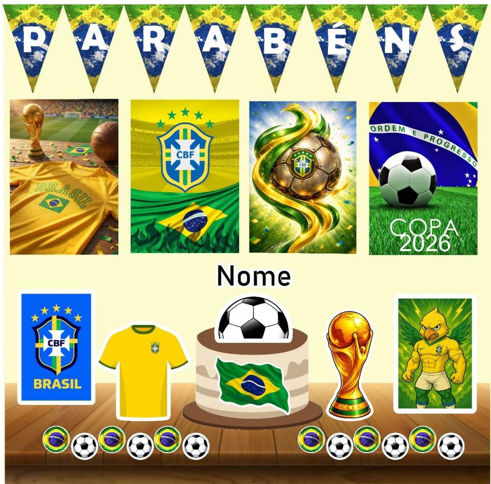 KIT FESTA EM CASA COPA 2026 - BRASIL
