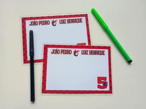 Lousa plastificada personalizada