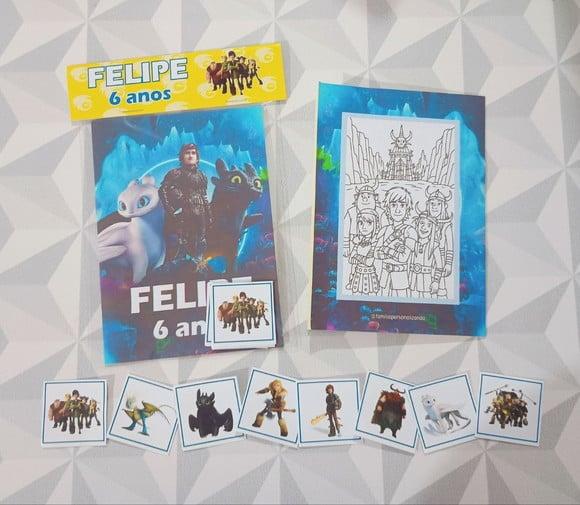 Álbum de Figurinhas e Colorir - Como Treinar o Seu Dragão