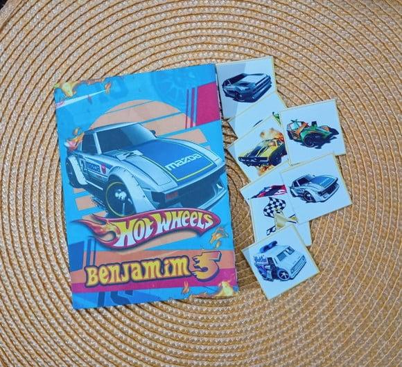 Álbum de Figurinhas e Colorir Hot Wheels Lembrancinha
