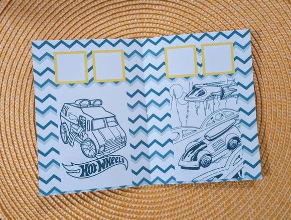 Álbum de Figurinhas e Colorir Hot Wheels Lembrancinha