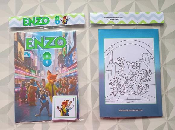 Álbum de Figurinhas e Colorir Lembrancinha Infantil Zootopia