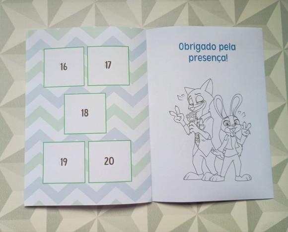 Álbum de Figurinhas e Colorir Lembrancinha Infantil Zootopia