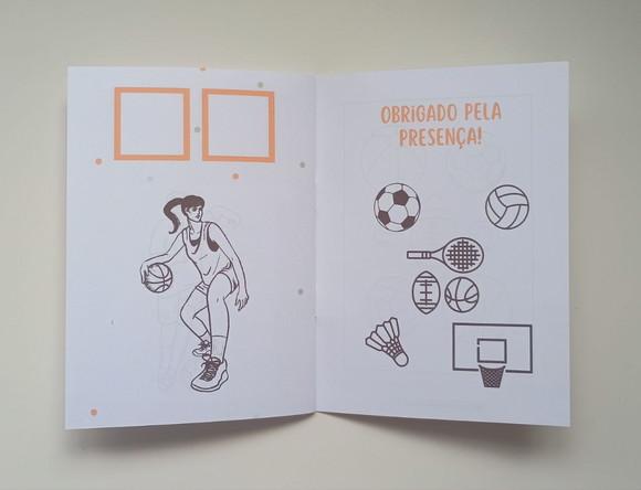 Álbum de Figurinhas e Colorir Tema Esportes 10x15