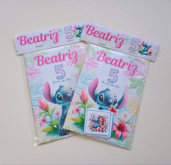 Álbum de Figurinhas e Livrinho de Colorir Stitch Jardim