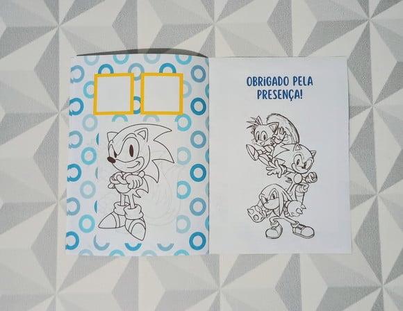 Álbum de Figurinhas e Livrinho de Colorir Sonic 10x15