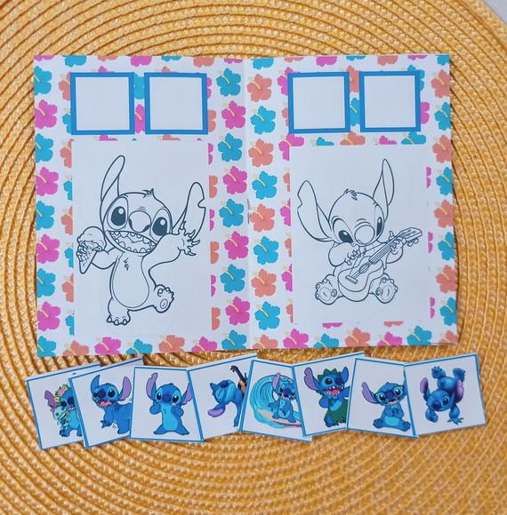 Álbum de Figurinhas e Livrinho de Colorir Stitch Menina