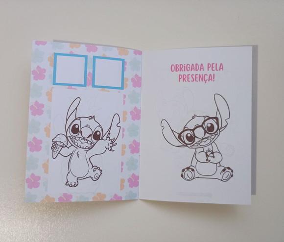 Álbum de Figurinhas e Livrinho de Colorir Stitch Jardim