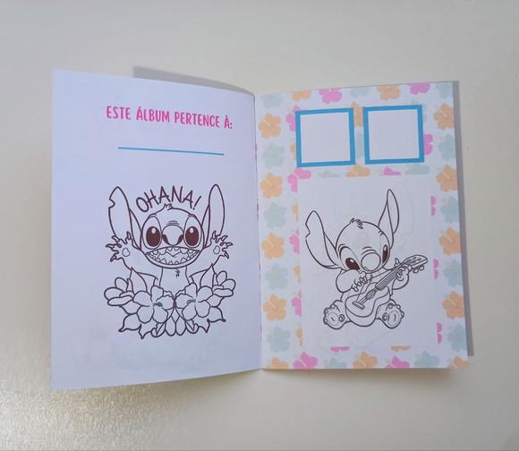 Álbum de Figurinhas e Livrinho de Colorir Stitch Jardim