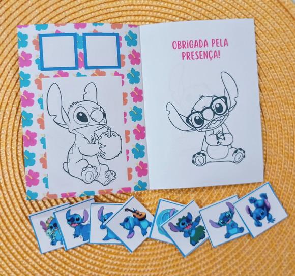 Álbum de Figurinhas e Livrinho de Colorir Stitch Menina
