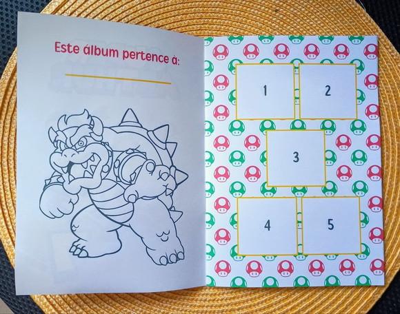 Álbum de Figurinhas e Livro de Colorir Super Mario 15x21