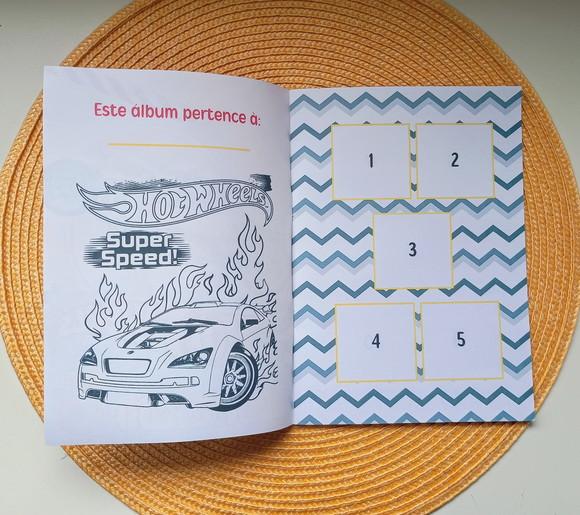 Álbum de Figurinhas e Livro de Colorir Hot Wheels - 15x21