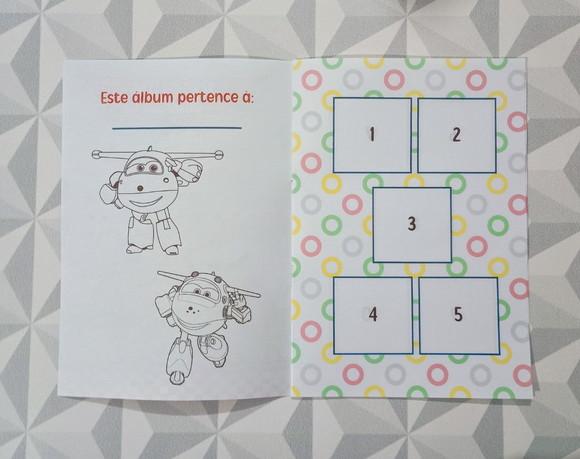 Álbum de Figurinhas e Livro de Colorir Super Wings - 15x21