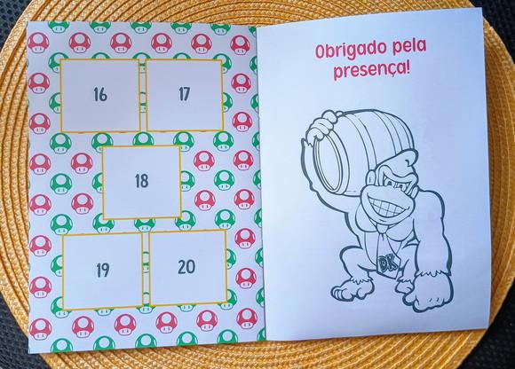 Álbum de Figurinhas e Livro de Colorir Super Mario 15x21