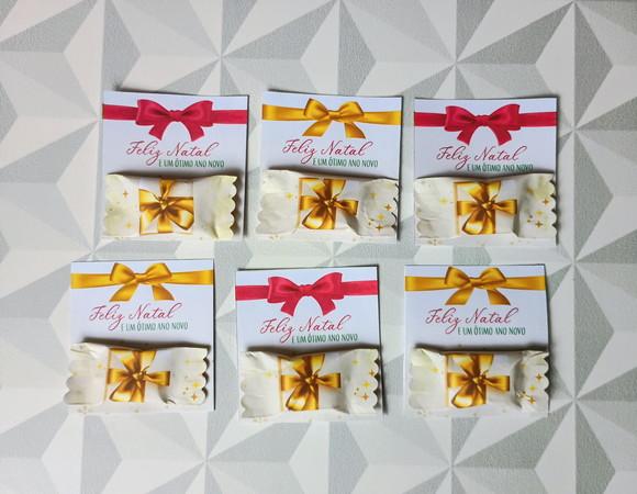 Card com Bala Personalizada - Brinde de Natal e Ano Novo