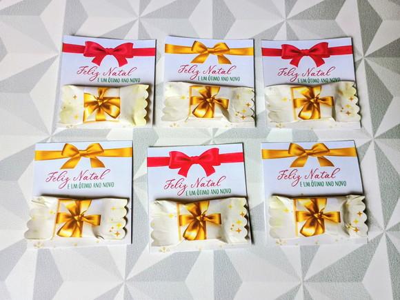 Card com Bala Personalizada - Brinde de Natal e Ano Novo