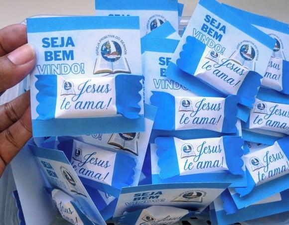 Card com Bala Personalizada - Brinde para Eventos em Geral