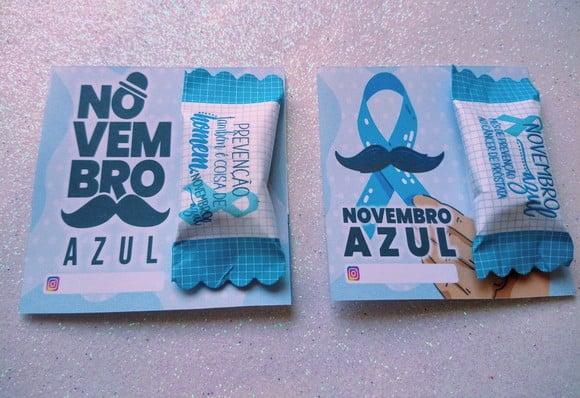 Card com Bala Personalizada Novembro Azul