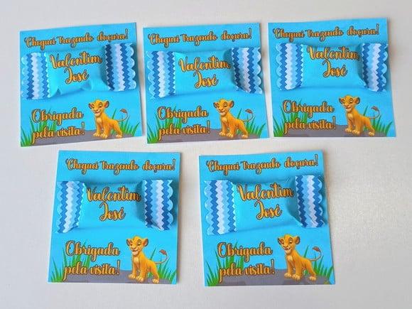 Card com Bala Personalizada Lembrança Maternidade