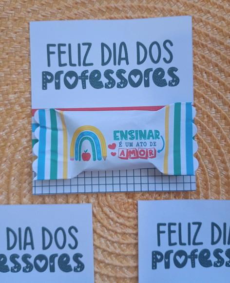 Card com Bala Personalizada Brindes Dia do Professor
