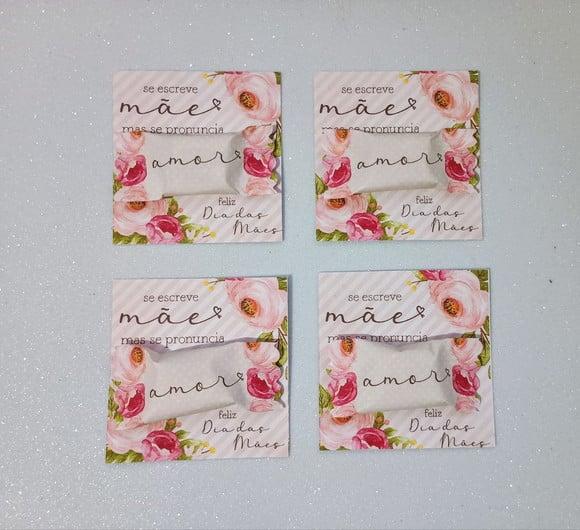 Card com Bala Personalizada Lembrancinha Dia das Mães