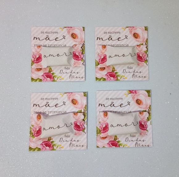 Card com Bala Personalizada Lembrancinha Dia das Mães