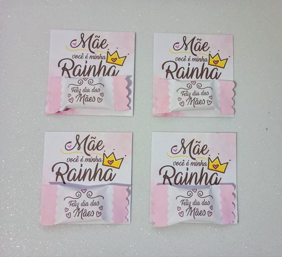 Card com Bala Personalizada Lembrancinha Dia das Mães
